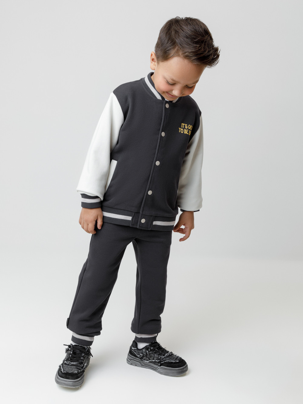 Брюки для мальчика, артикул: КР 400784, цвет: темно-серый