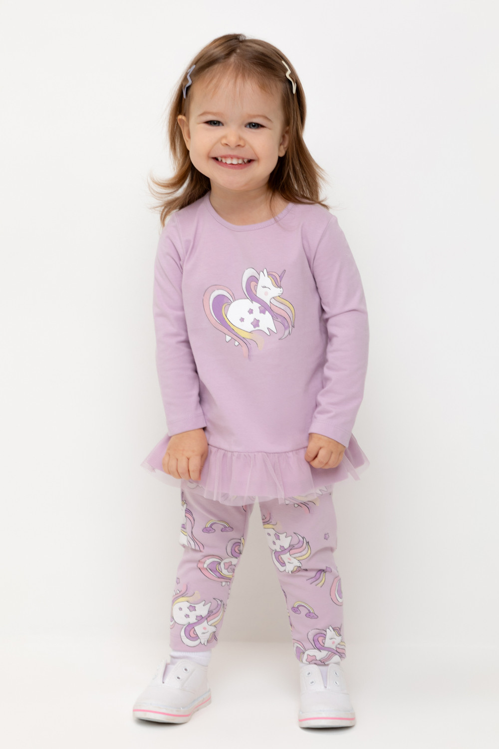 Лосины для девочки, артикул: КР 4321, цвет: фиолетовый