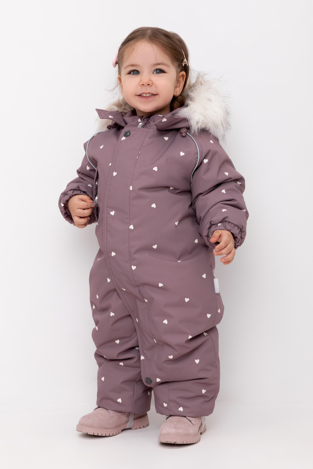 Комбинезоны утепленные для девочки, артикул: ВК 60105/н/13 ГР, цвет: фиолетовый
