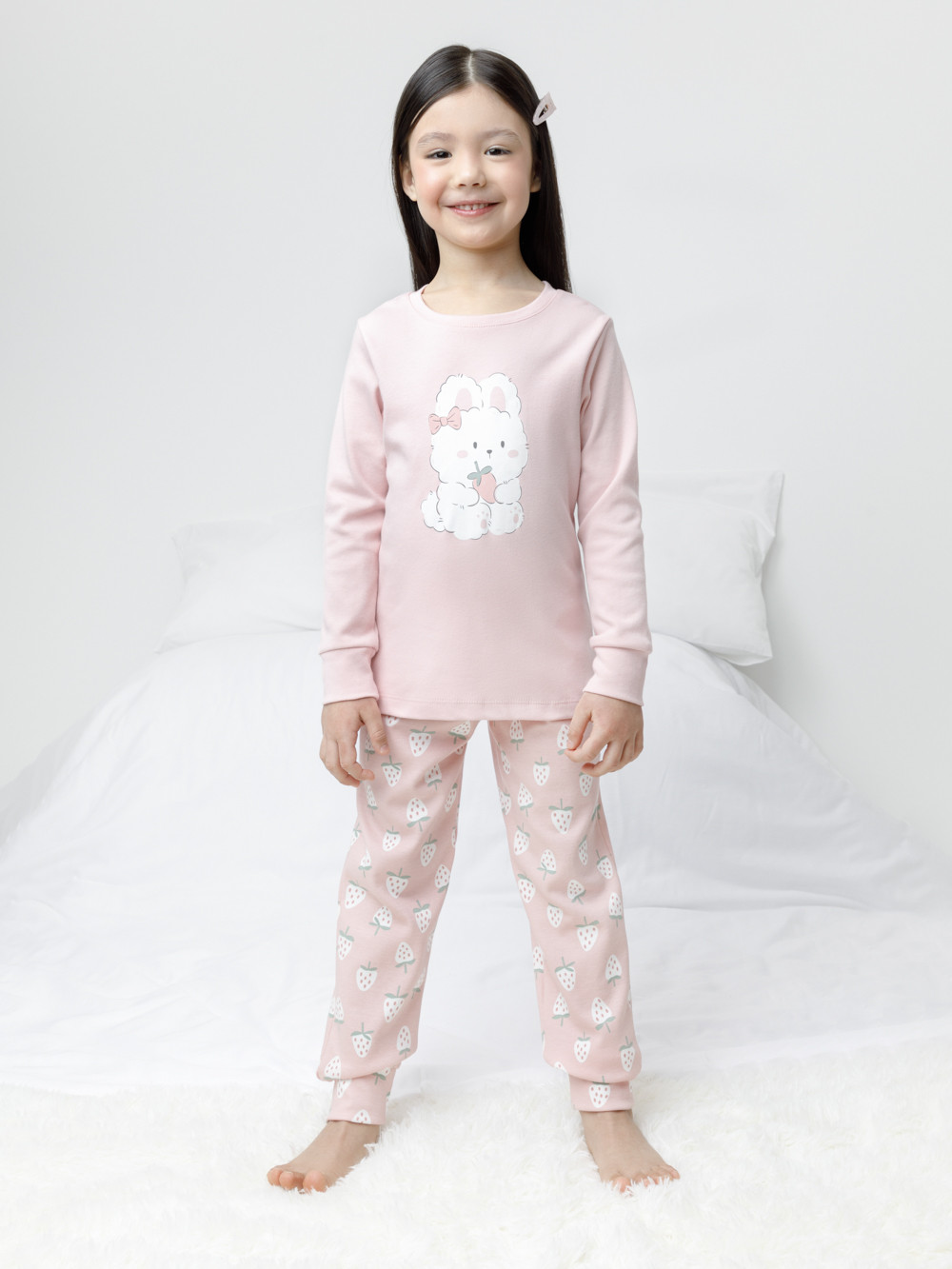 Пижама для девочки, артикул: К 1541, цвет: розовый