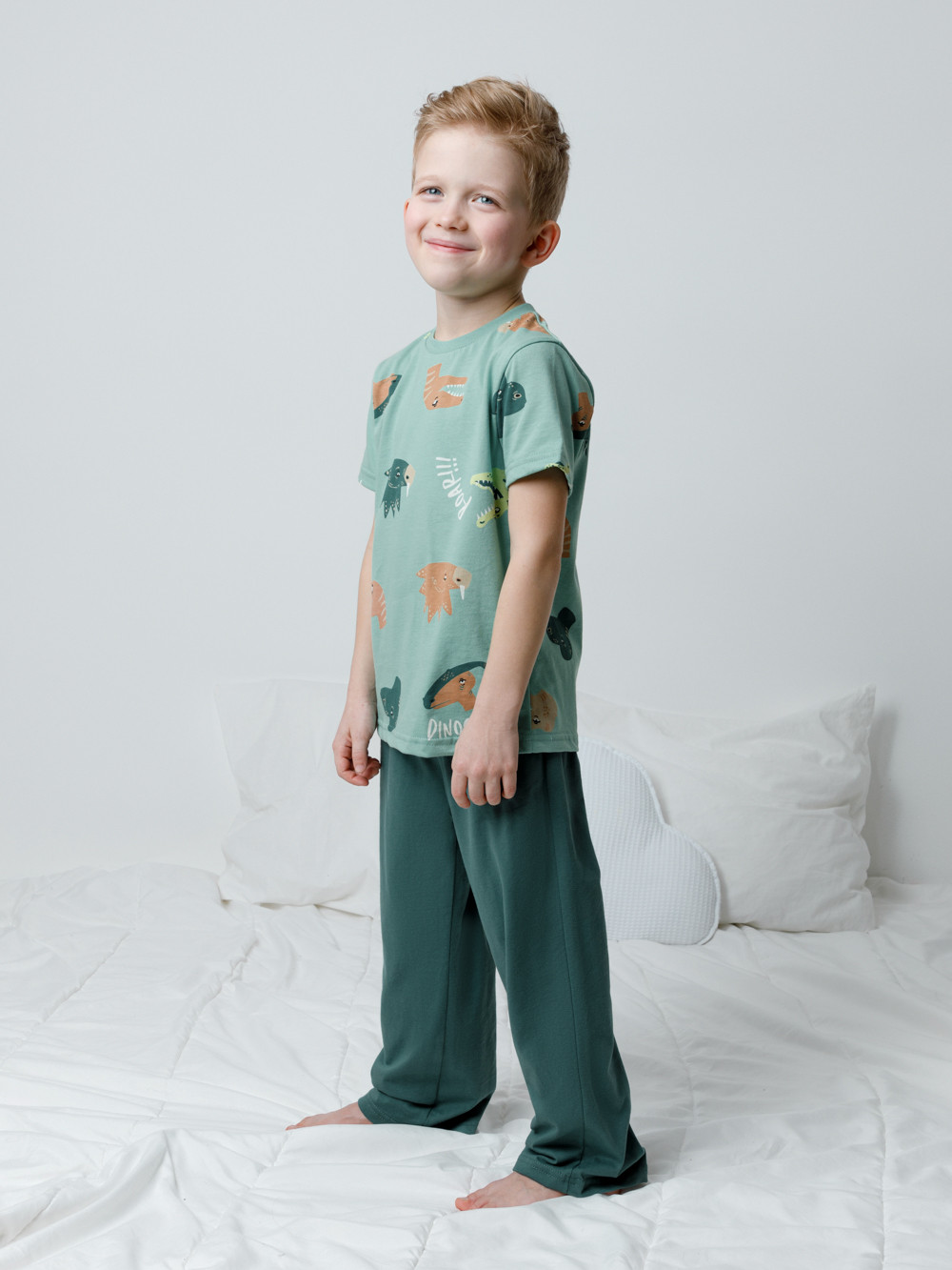 Пижама для мальчика, артикул: К 1646, цвет: зеленый