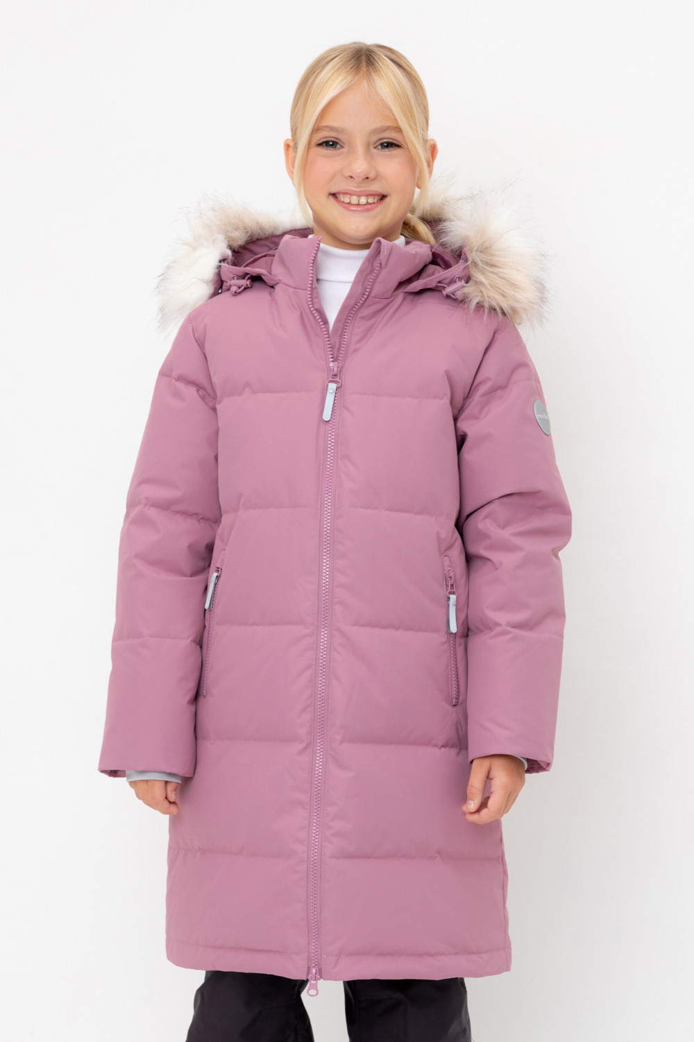 Пальто для девочки, артикул: ВК 34069/1 УЗГ, цвет: фиолетовый