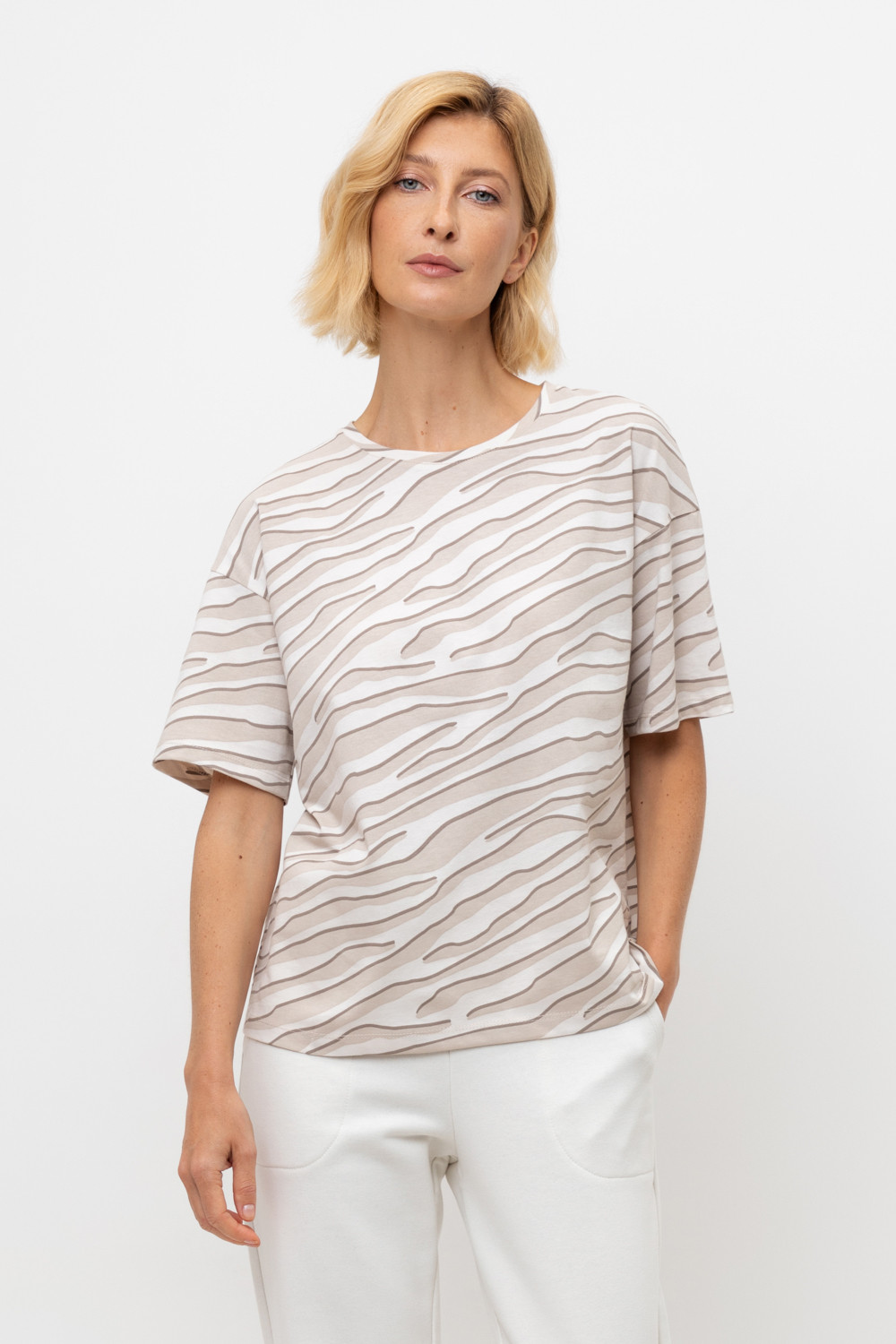 Футболки женские для мам, артикул: ЕВТ 3112, цвет: бежевый