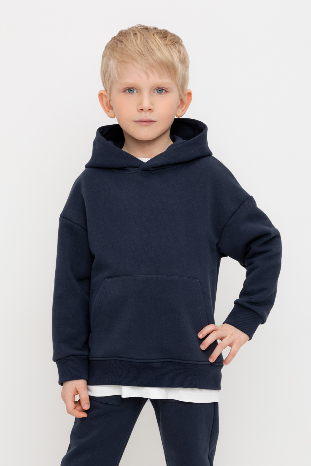 Толстовки для мальчика, артикул: КР 302585, цвет: темно-синий