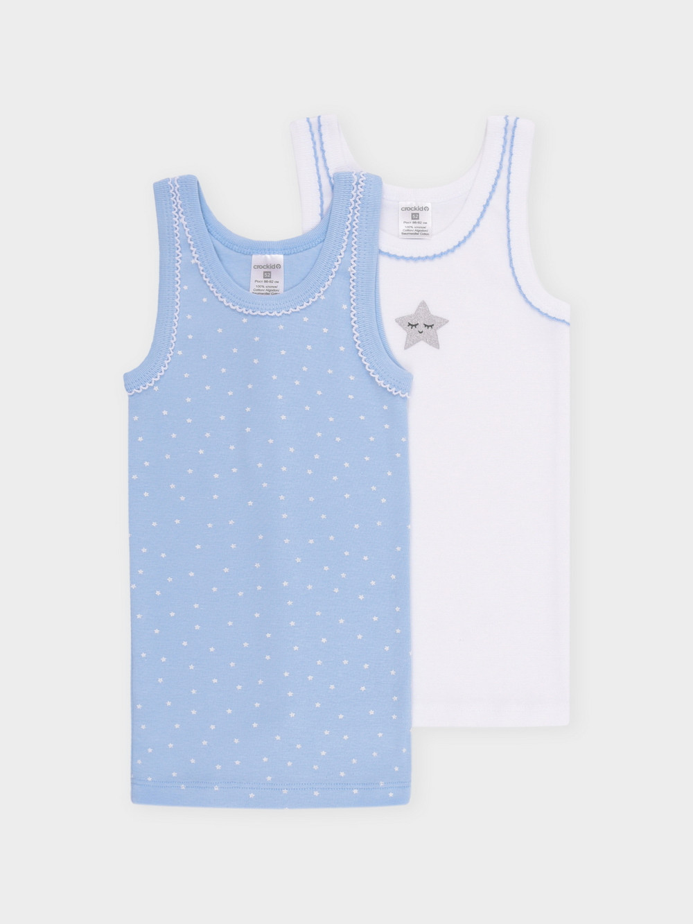 Майки для девочки, артикул: К 1181-2уп, цвет: белый