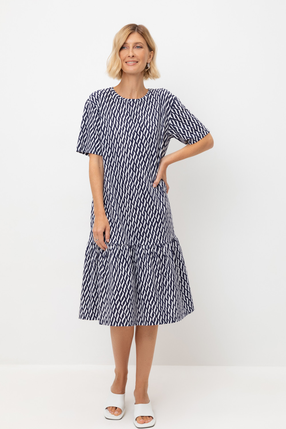 Платья женские для мам, артикул: ЕВТ 5066, цвет: синий