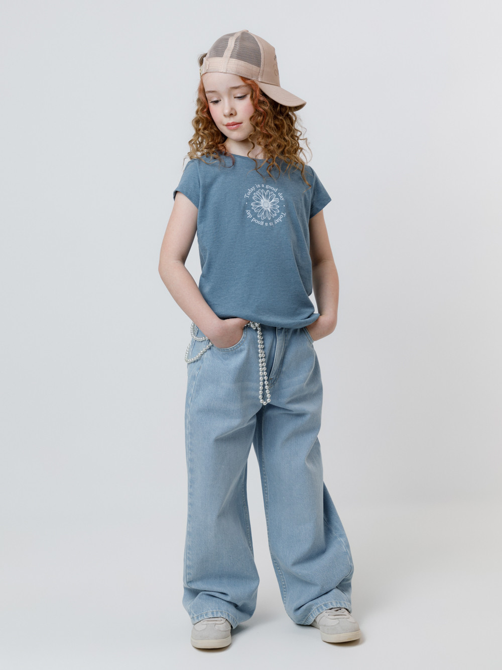 Футболка для девочки, артикул: КП 302763/1, цвет: голубой