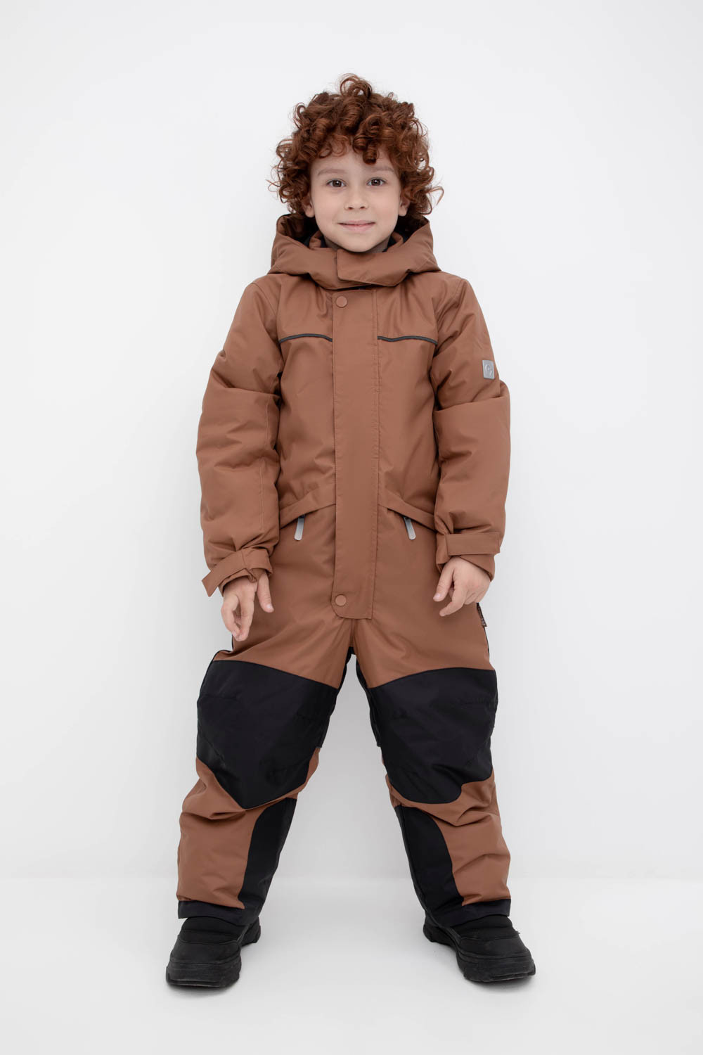 Комбинезоны утепленные для мальчика, артикул: ВК 60101/3 УЗГ (122-158), цвет: коричневый
