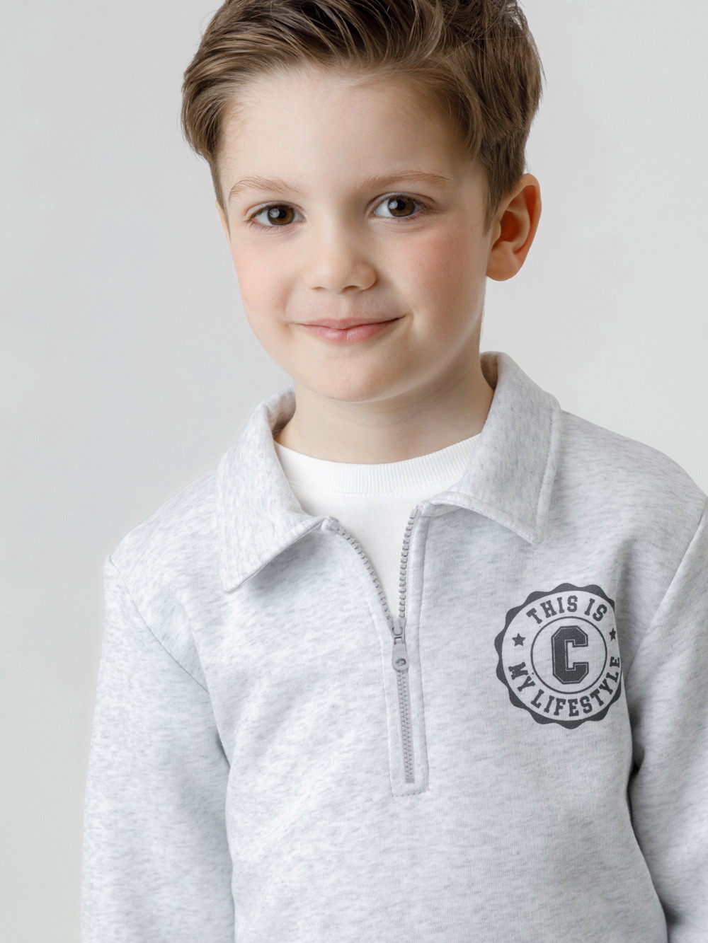 Свитшоты для мальчика, артикул: КР 302798, цвет: светло-серый5