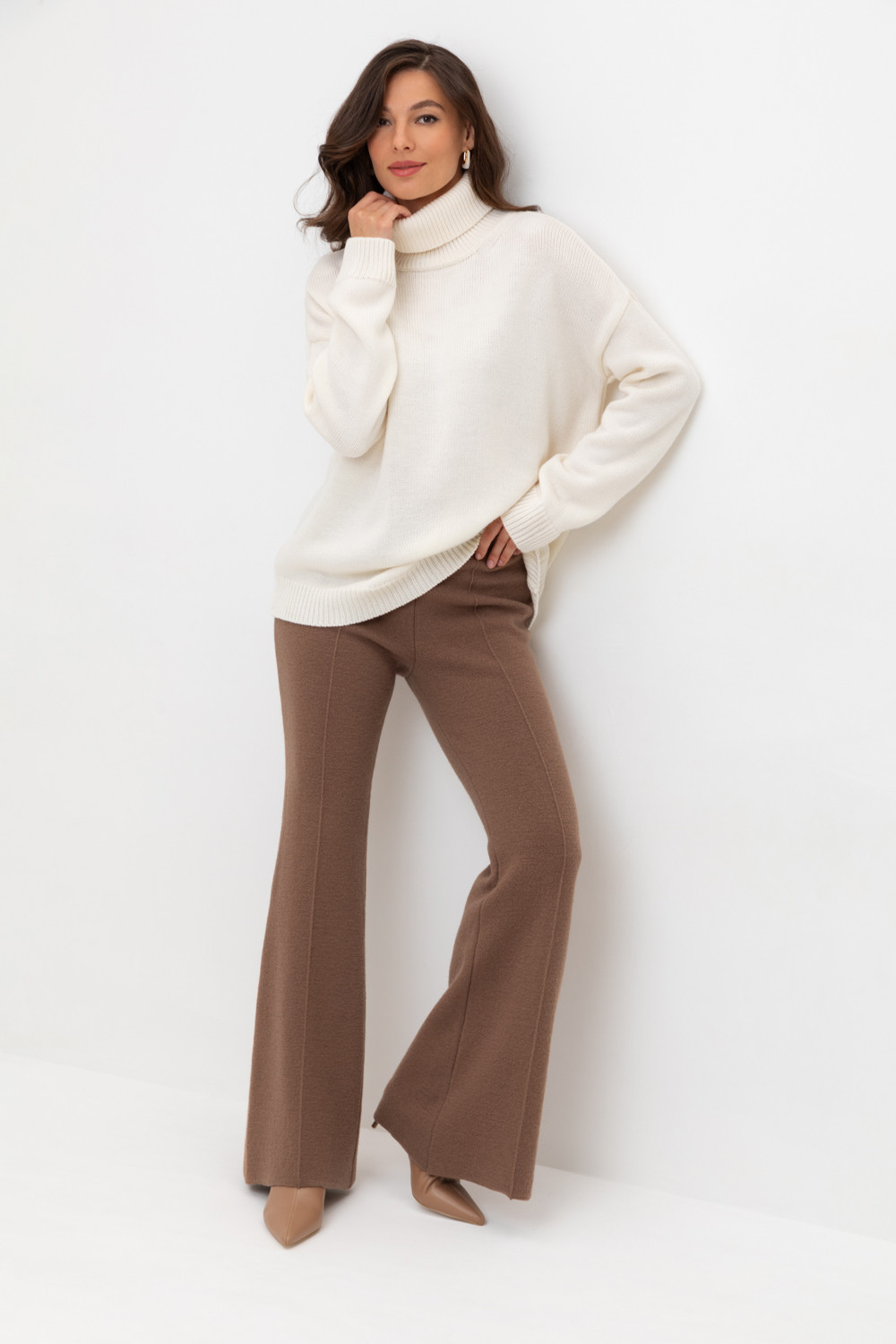 Брюки женские для мам, артикул: ЕВ 408/ш, цвет: бежевый