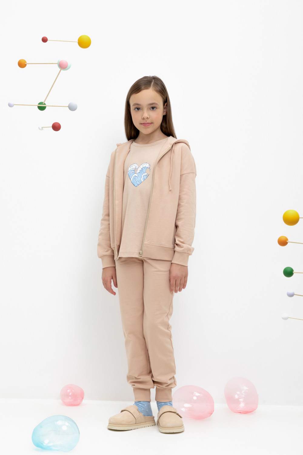 Брюки для девочки, артикул: КР 400669, цвет: бежевый