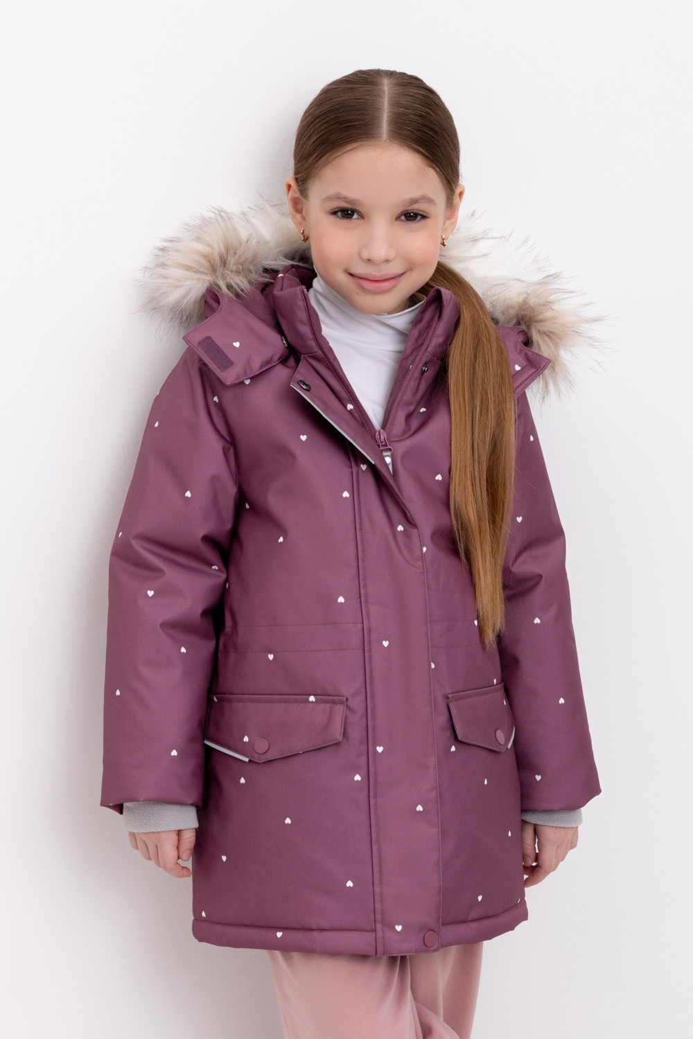 Куртка для девочки, артикул: ВК 38100/н/1 ГР, цвет: фиолетовый