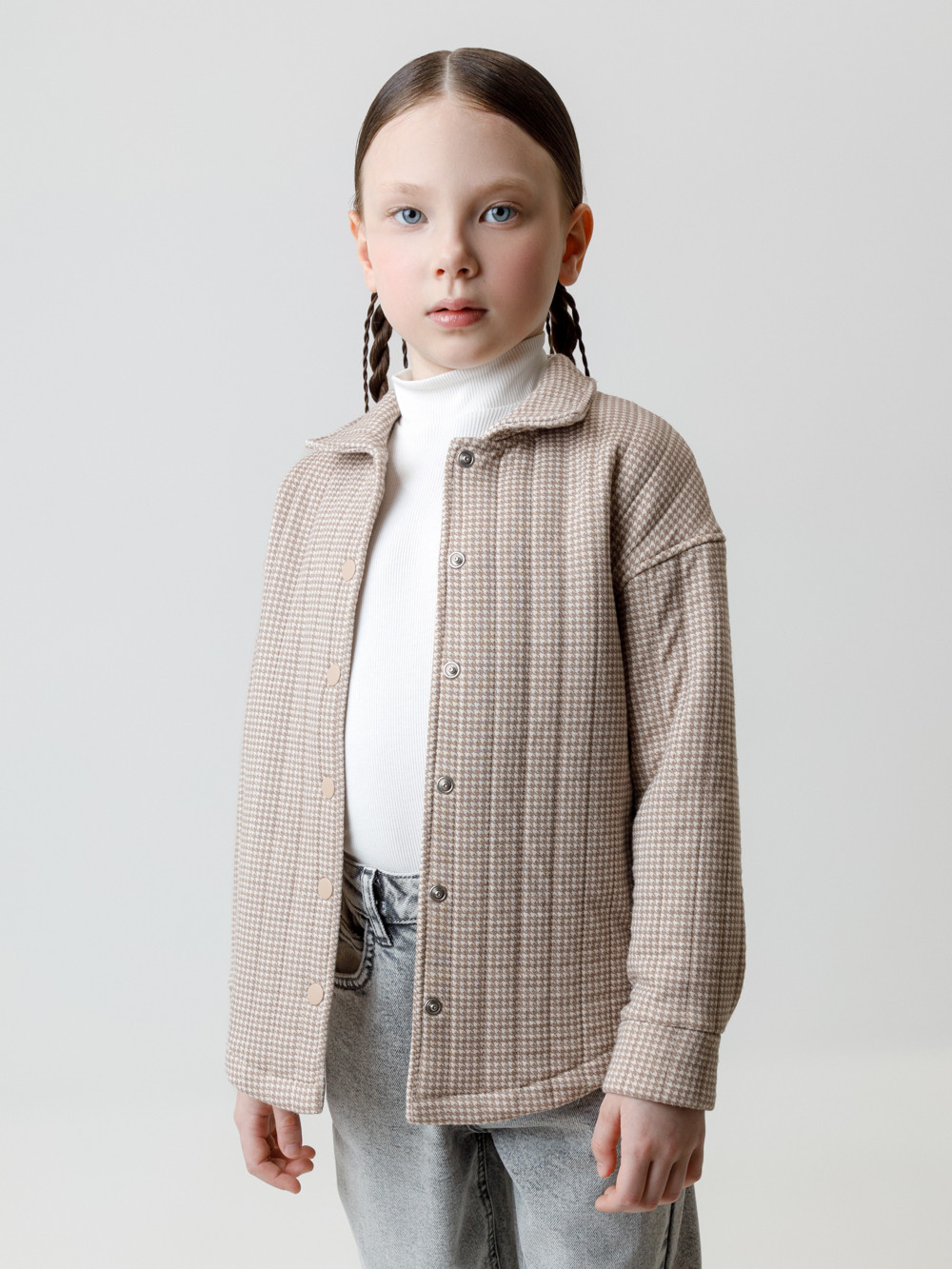 Рубашка для девочки, артикул: КР 302578, цвет: бежевый