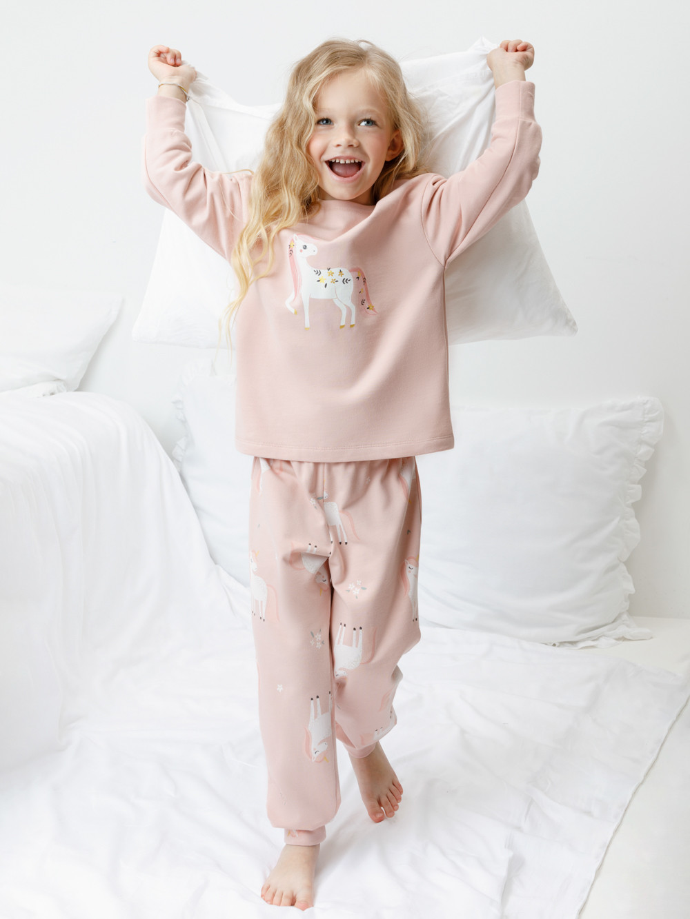 Пижама для девочки, артикул: К 1567, цвет: розовый