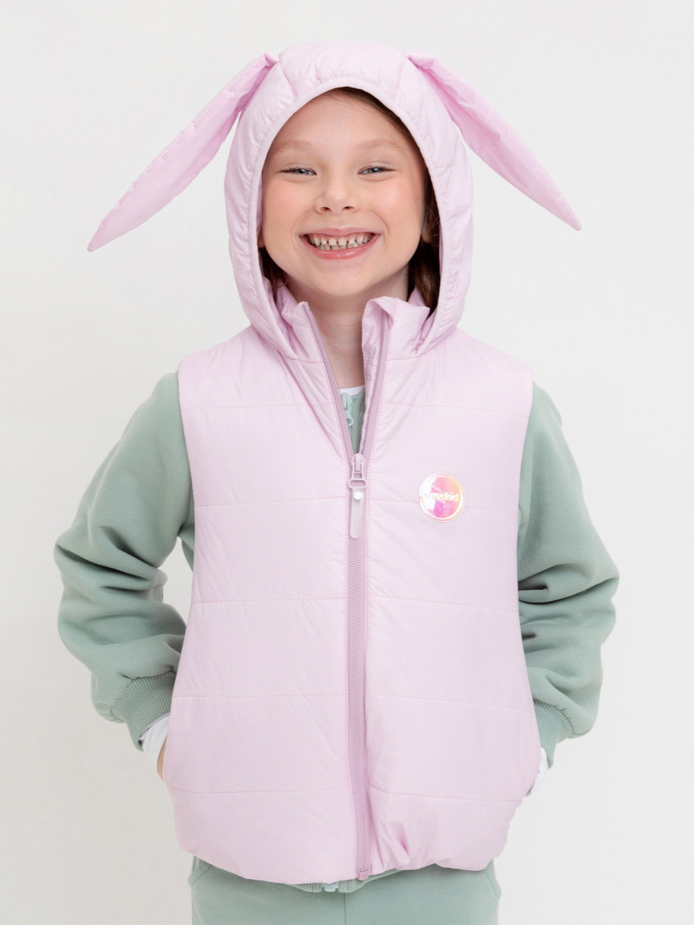 Жилет для девочки, артикул: ВК 35010/7 ГР, цвет: розовый