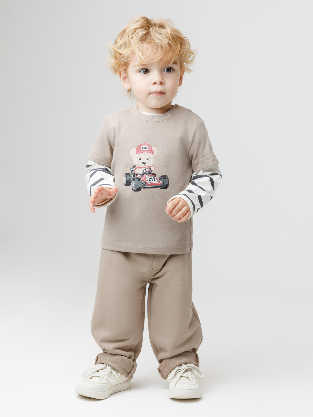 Брюки для мальчика, артикул: КР 400826, цвет: бежевый