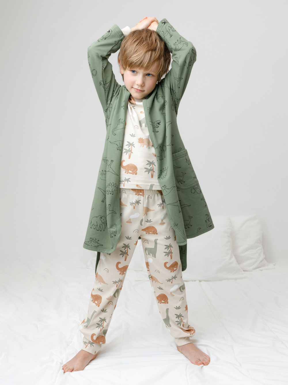 Халат для мальчика, артикул: К 5763, цвет: зеленый