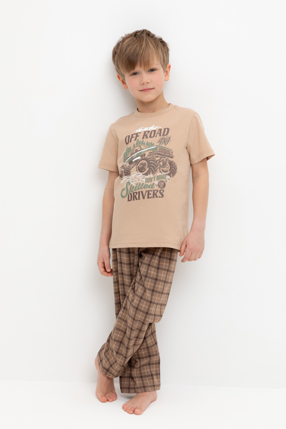 Пижама для мальчика, артикул: К 1599, цвет: бежевый