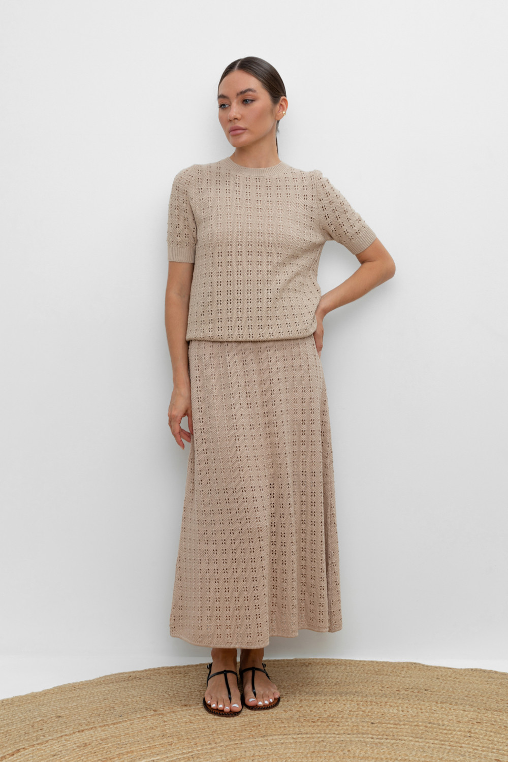 Юбки женские для мам, артикул: ЕВ 734, цвет: бежевый