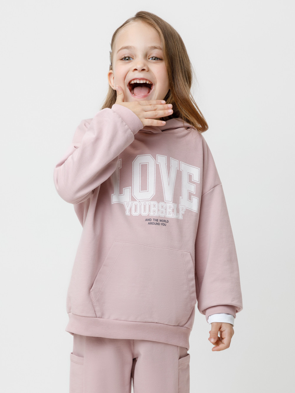 Худи для девочки, артикул: КР 302676, цвет: розовый