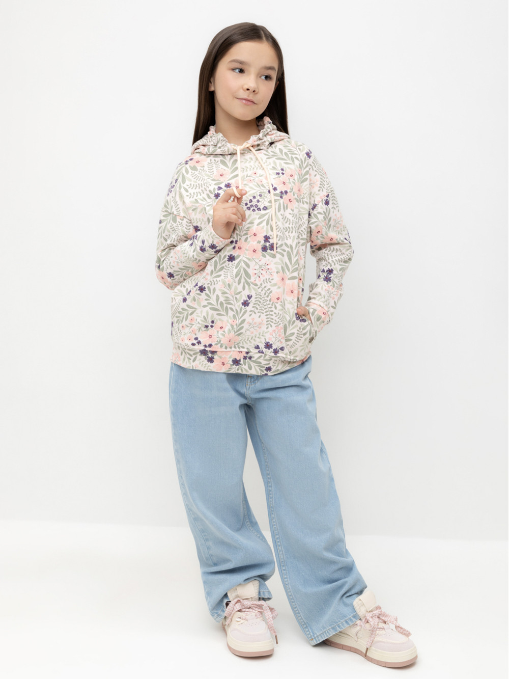 Худи для девочки, артикул: КР 302033, цвет: светло-розовый