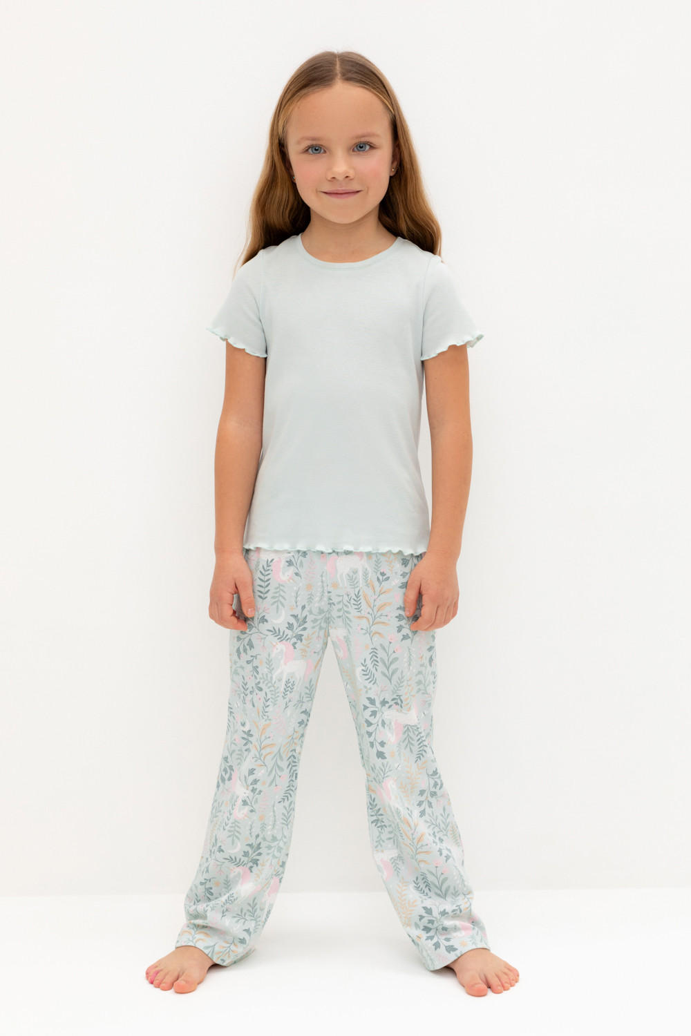 Пижама для девочки, артикул: К 1636, цвет: светло-серый5