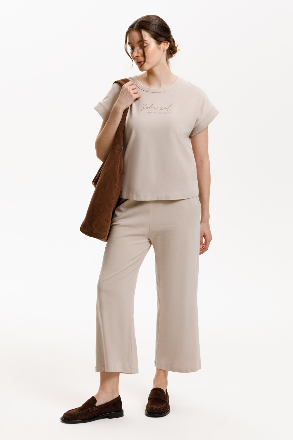 Футболки женские для мам, артикул: ЕВТ 3305, цвет: бежевый