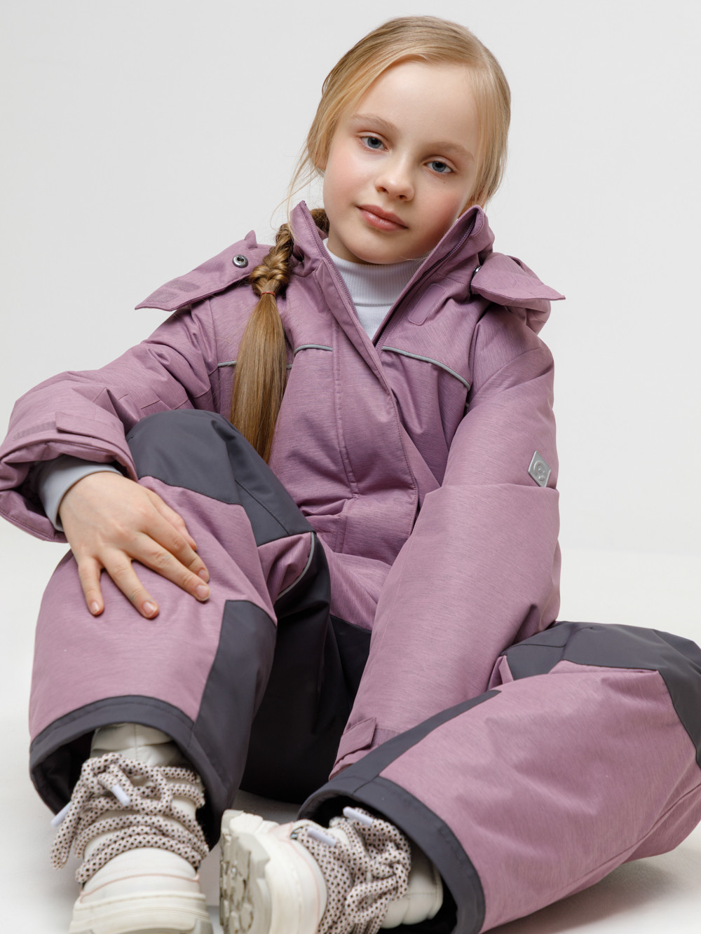 Комбинезоны утепленные для девочки, артикул: ВК 60129/2 ГР (128-158), цвет: бордовый