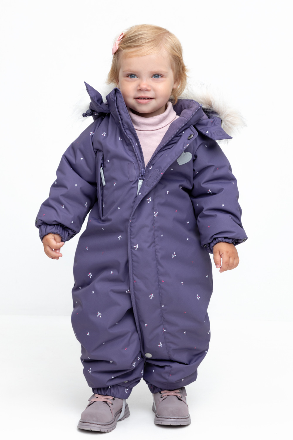 Комбинезоны утепленные для девочки, артикул: ВК 60116/н/4 Ал, цвет: фиолетовый