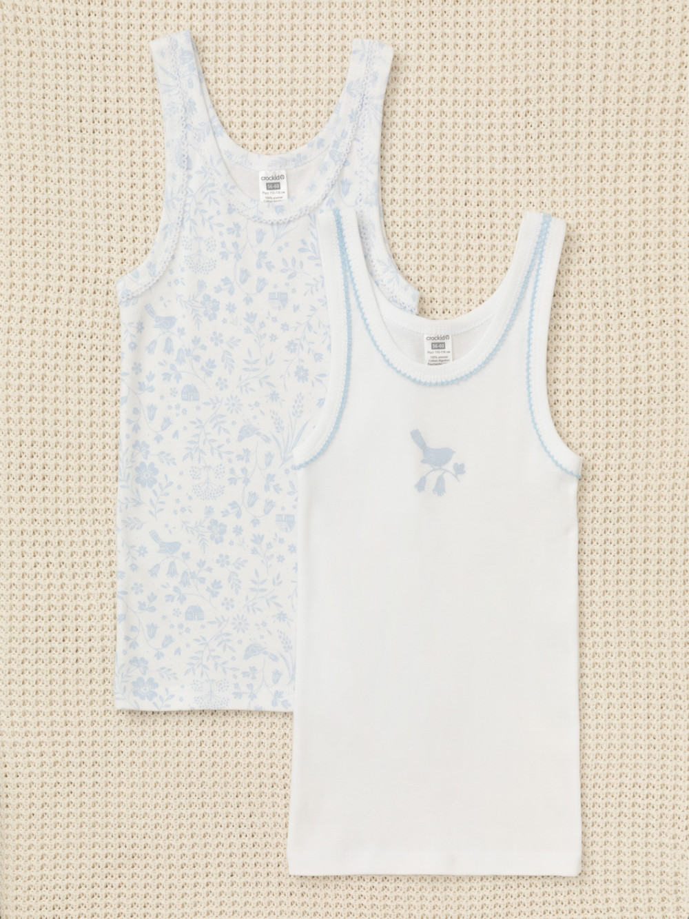 Майки для девочки, артикул: К 1181-2уп, цвет: белый