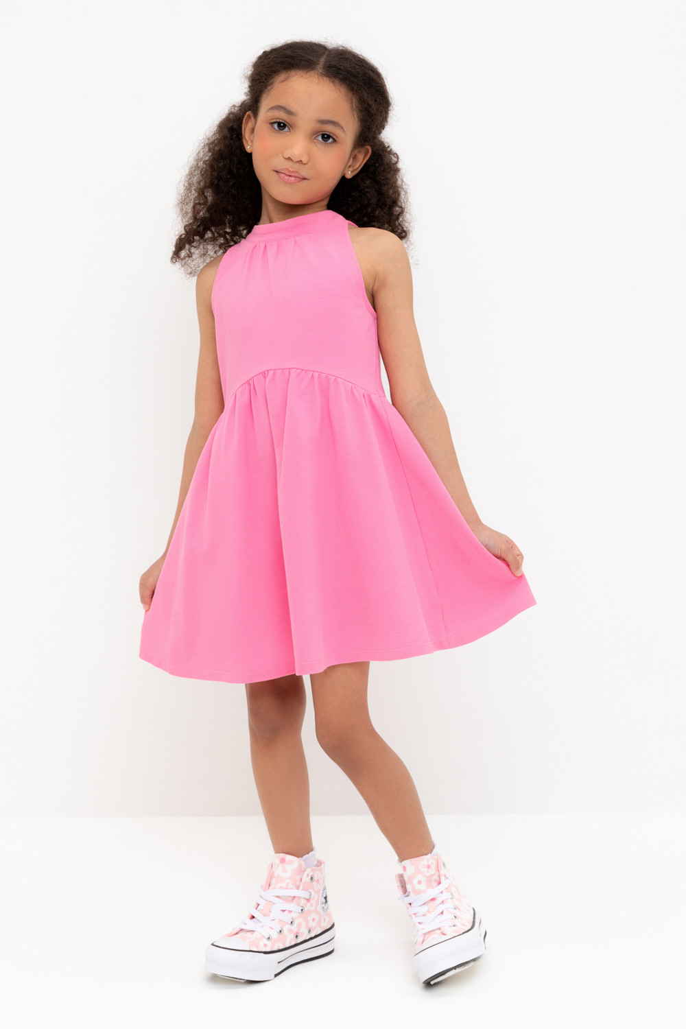 Платье для девочки, артикул: КР 5930, цвет: ярко-розовый