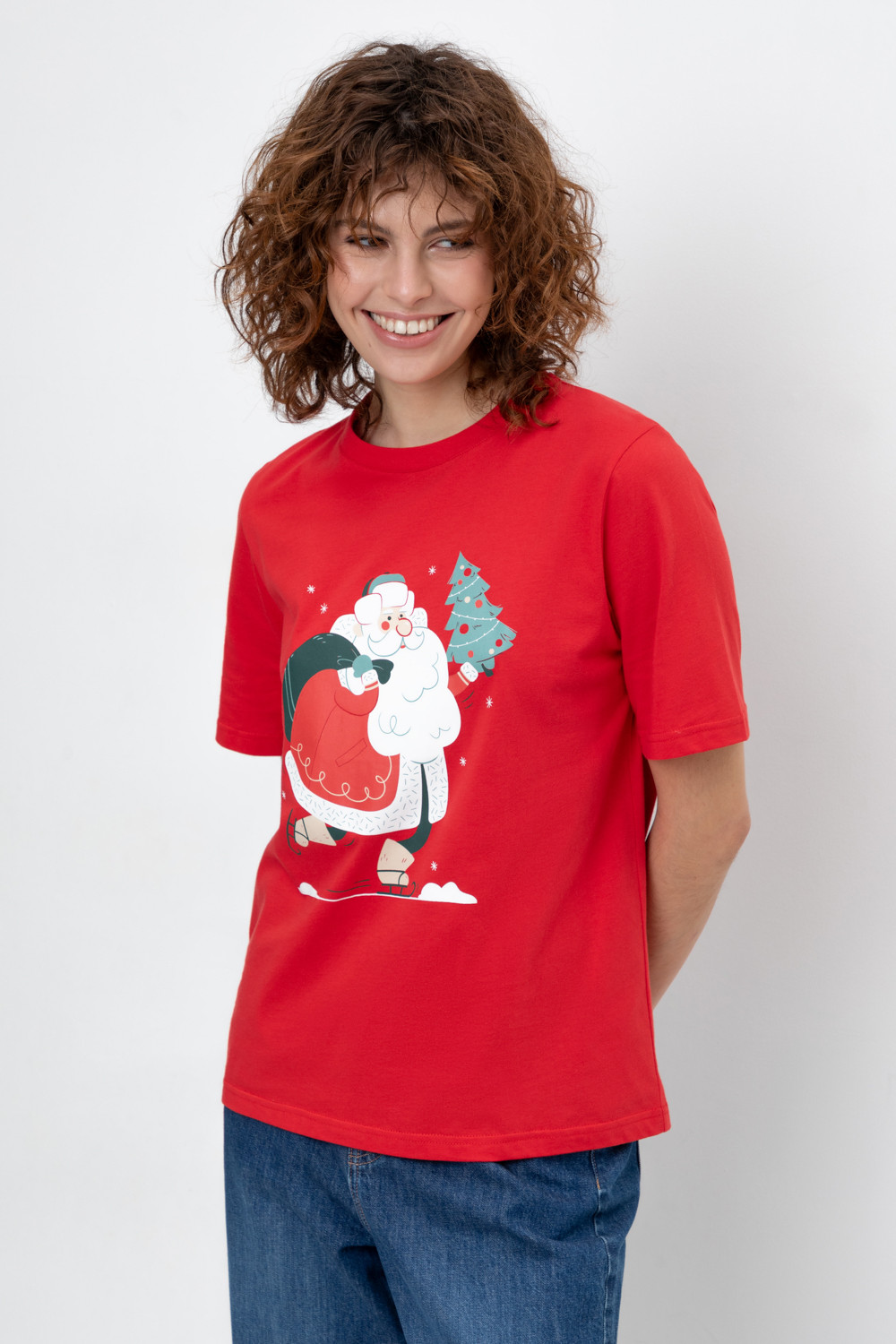 Футболки для дома для мам, артикул: Е 3621, цвет: красный