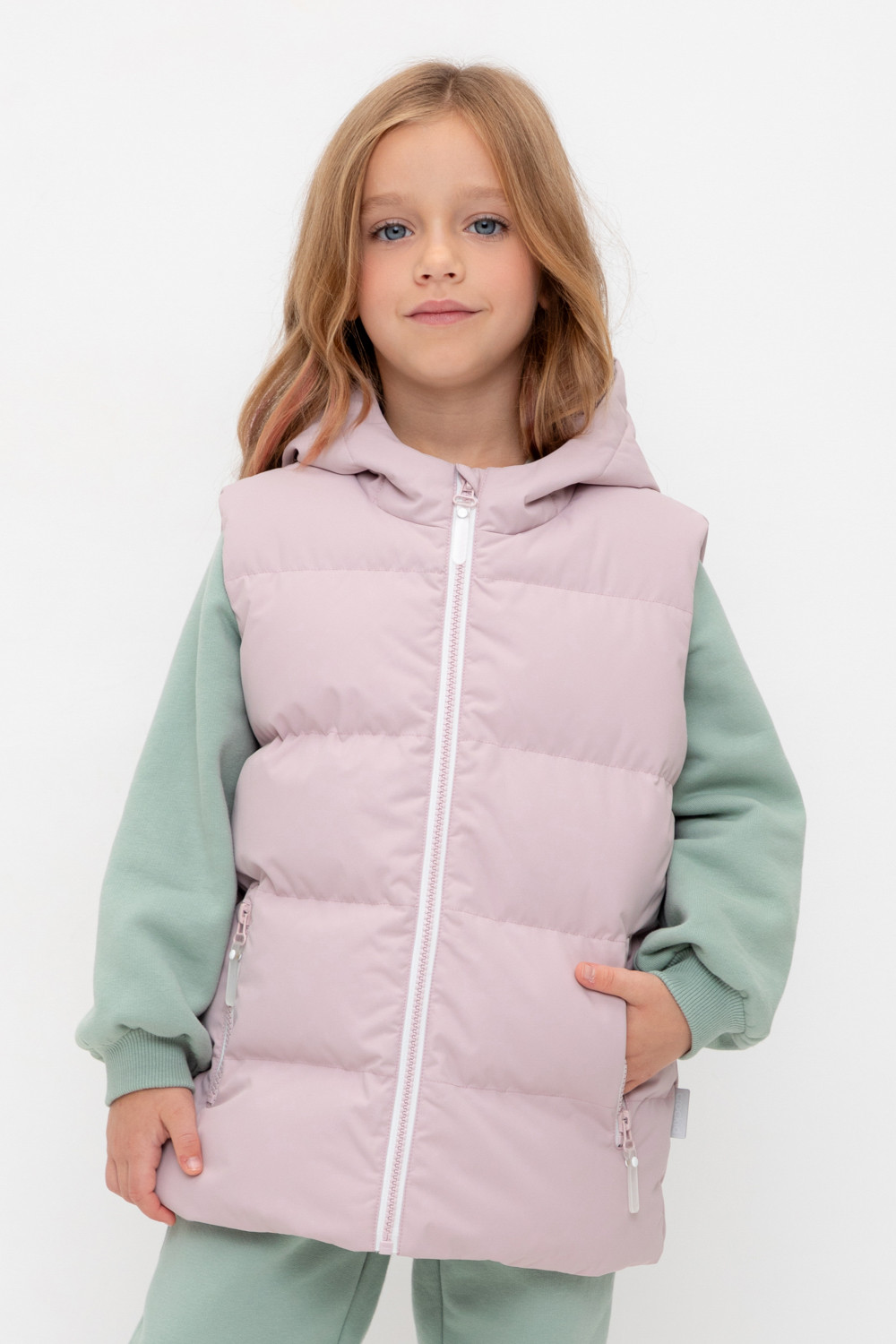 Жилет для девочки, артикул: ВК 35018/1 ГР (128-152), цвет: розовый