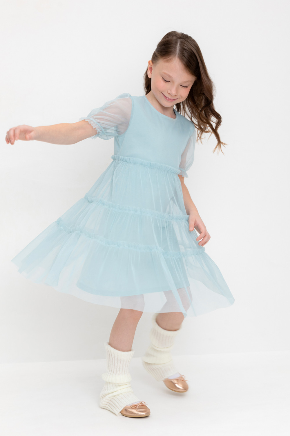 Платье для девочки, артикул: К 5909, цвет: голубой