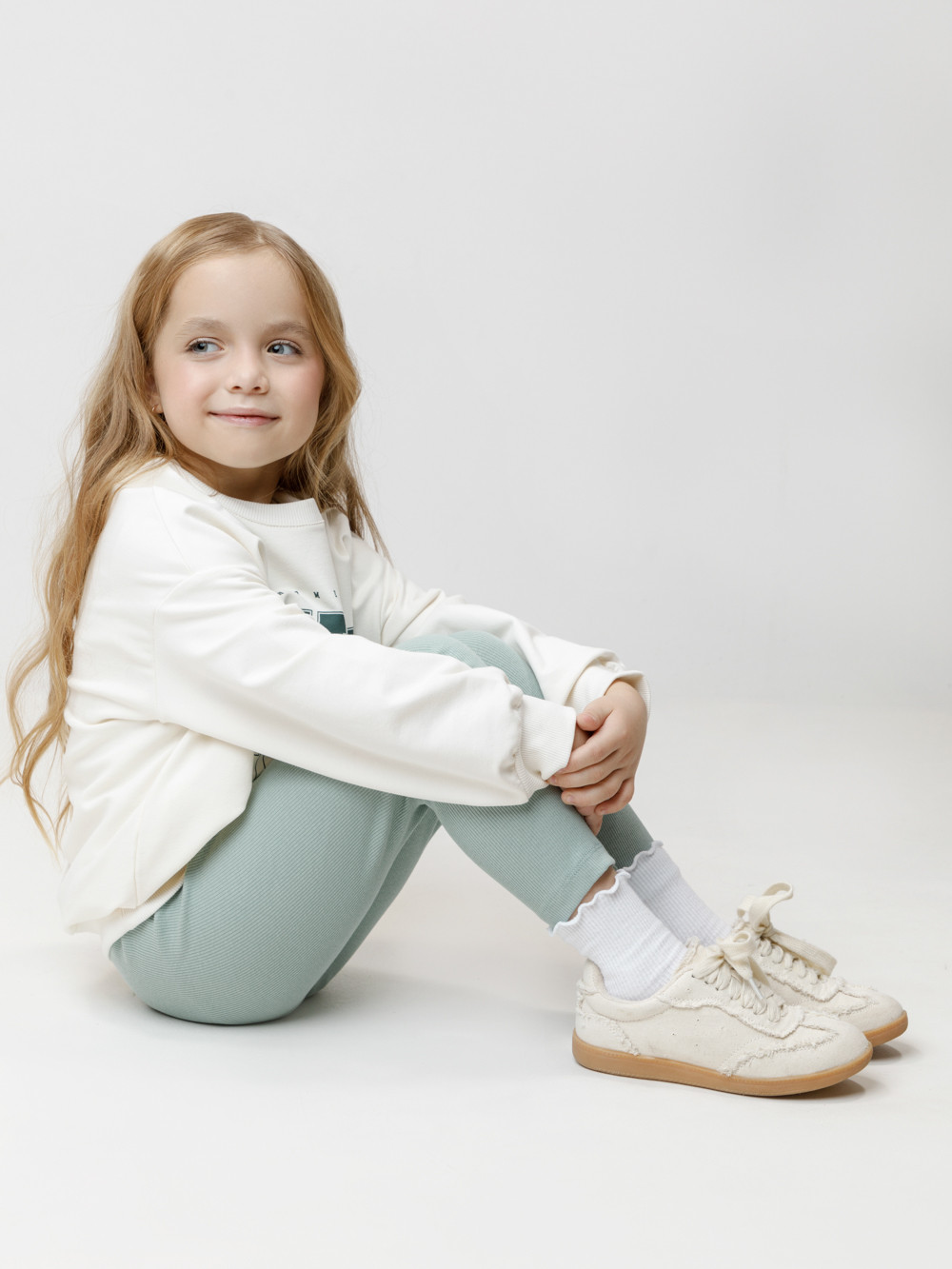 Лосины для девочки, артикул: КР 400085, цвет: голубой