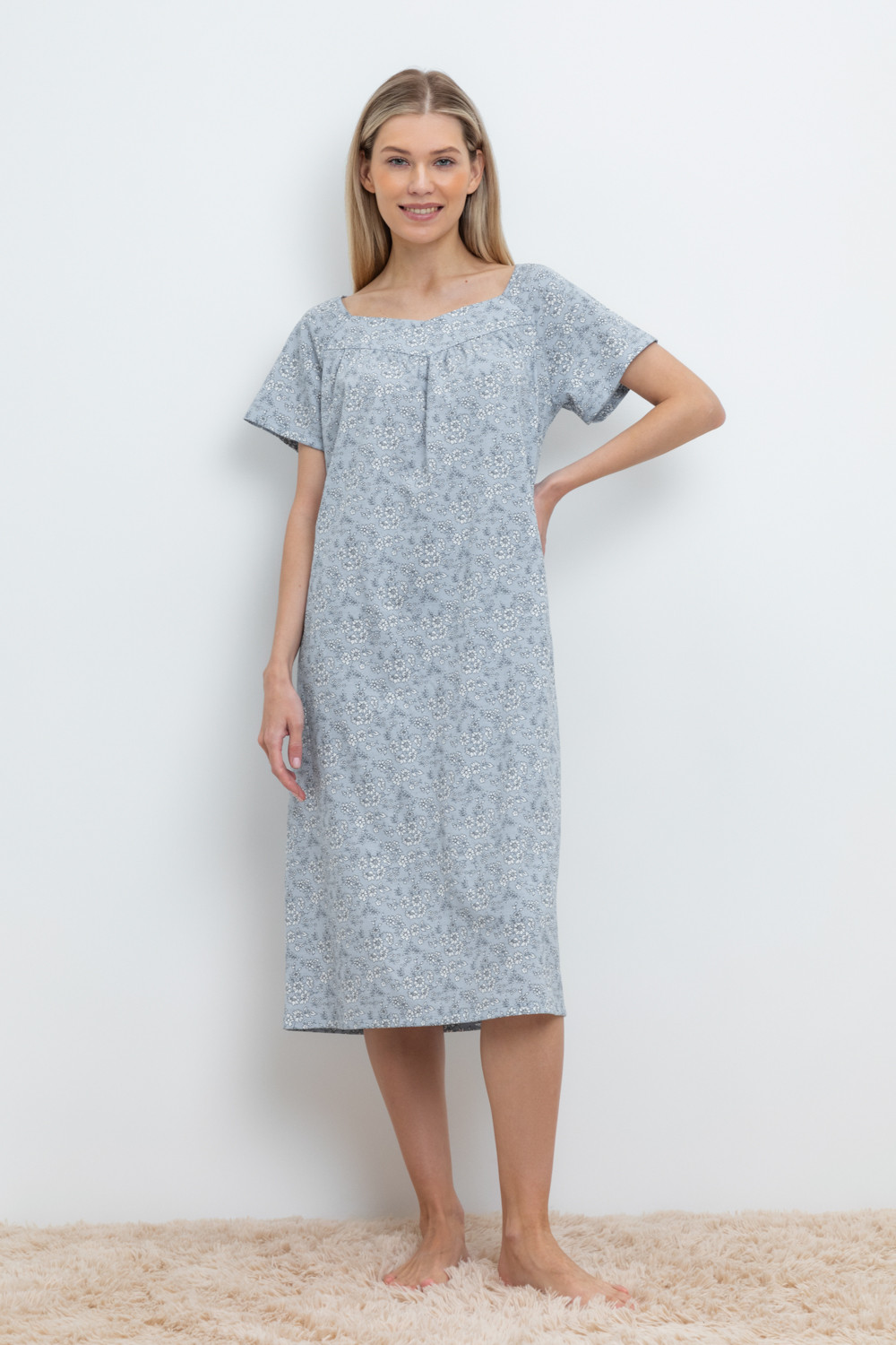 Сорочки ночные женские для мам, артикул: Е 10009, цвет: синий