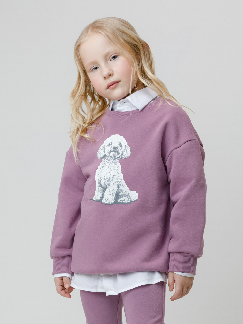 Свитшоты для девочки, артикул: КР 302883, цвет: фиолетовый