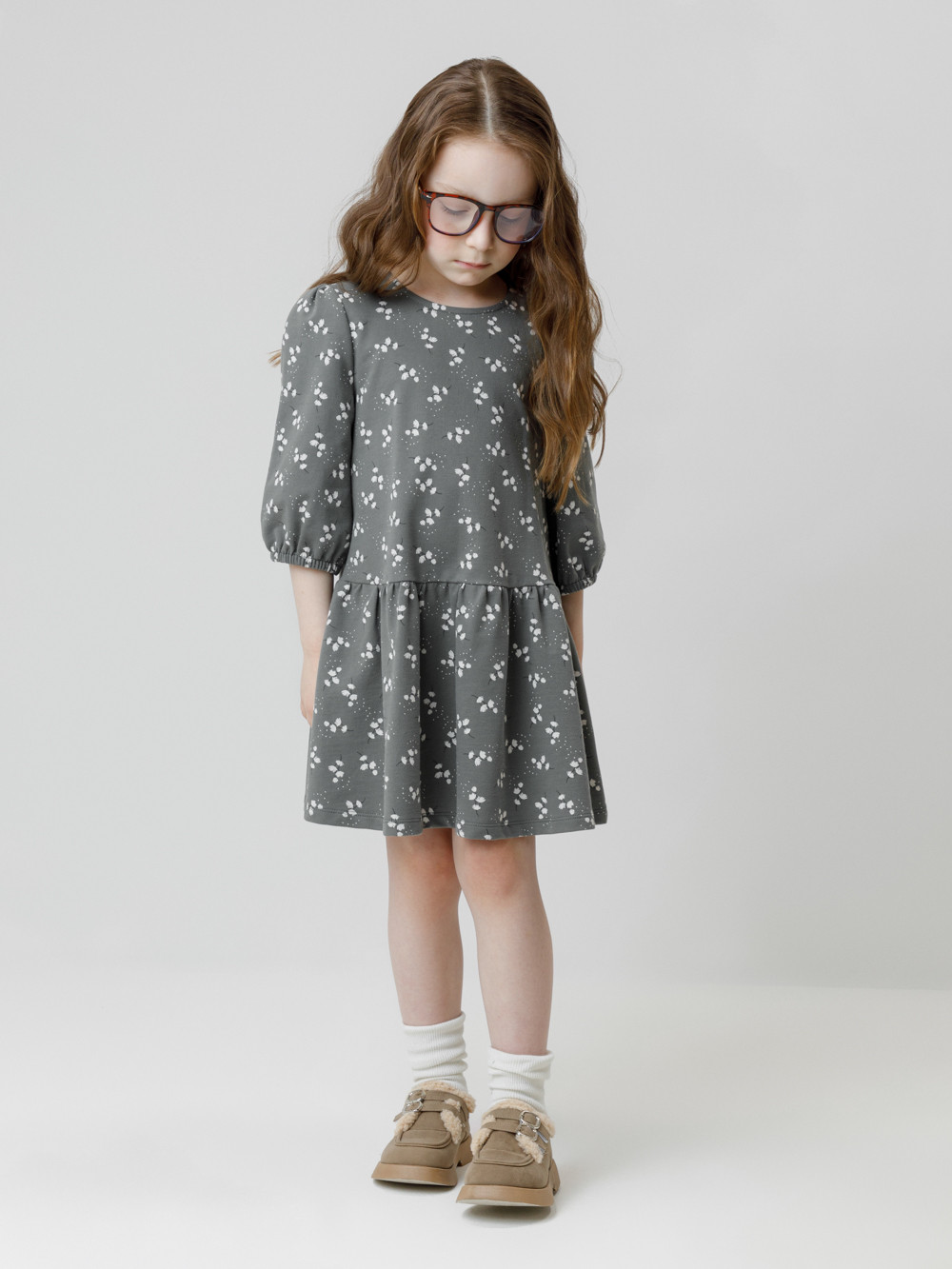 Платье для девочки, артикул: КР 5899, цвет: зеленый