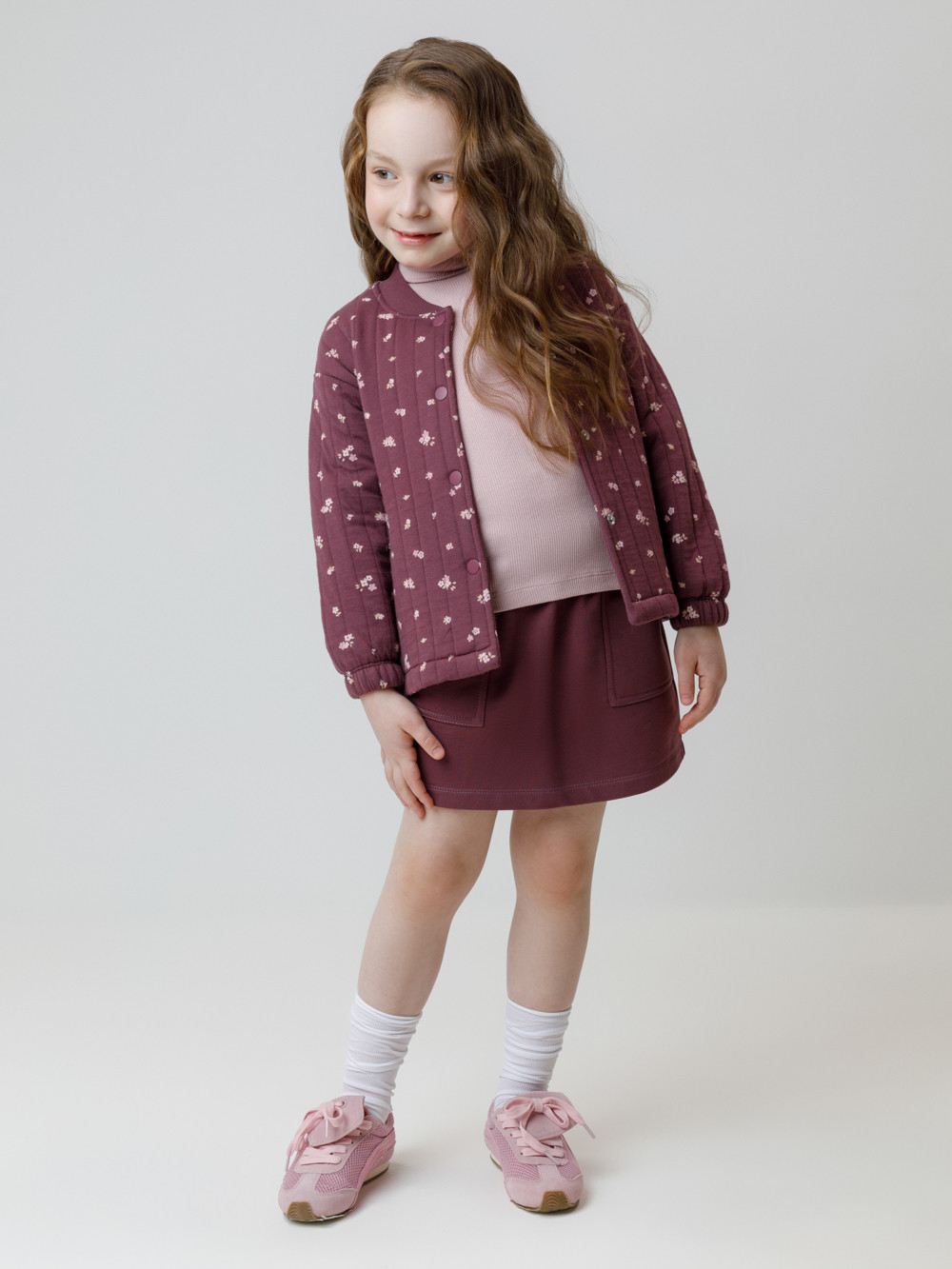 Юбка для девочки, артикул: КР 7149, цвет: бордовый