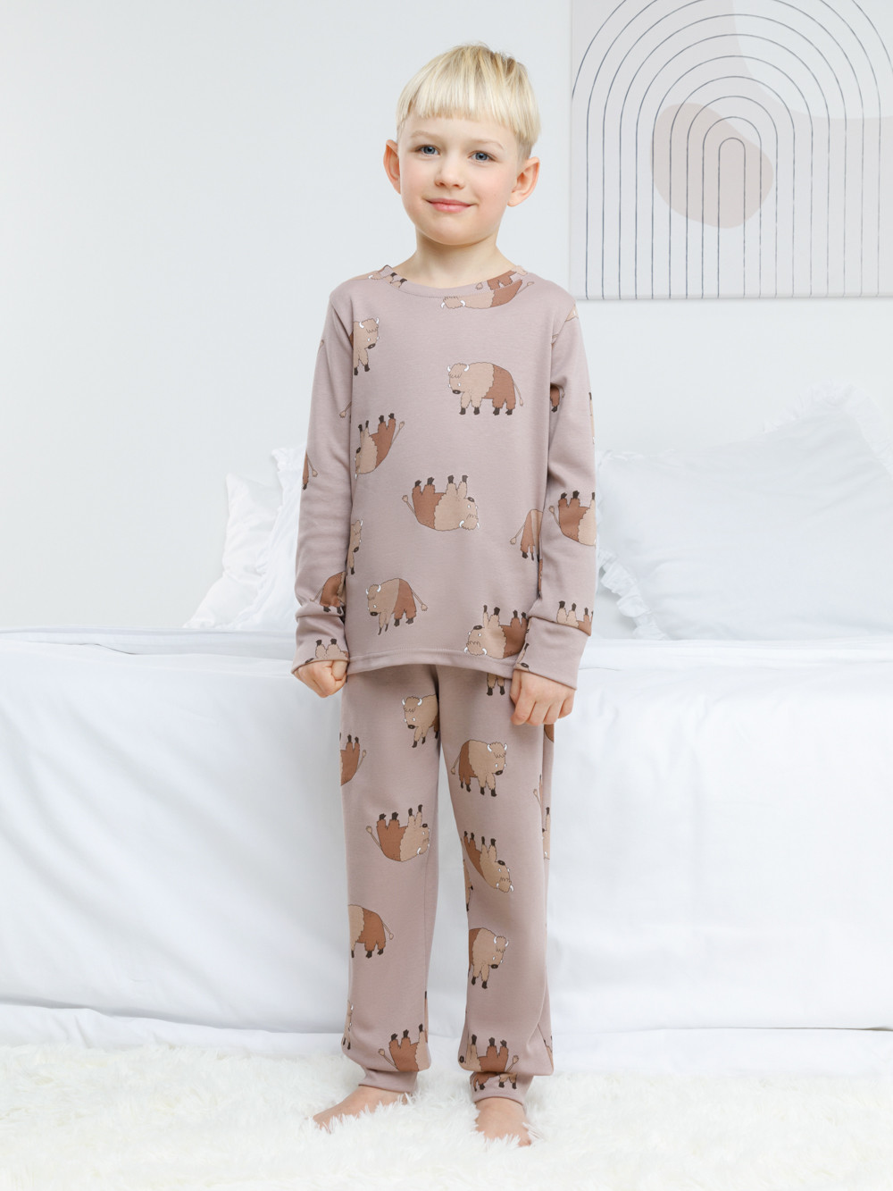 Пижама для мальчика, артикул: К 1552, цвет: кофейный