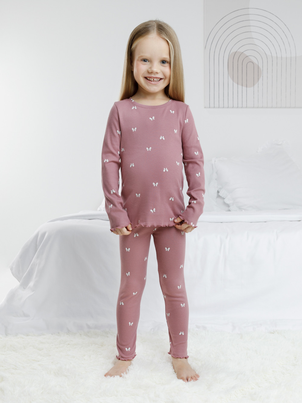 Пижама для девочки, артикул: К 1618, цвет: розовый