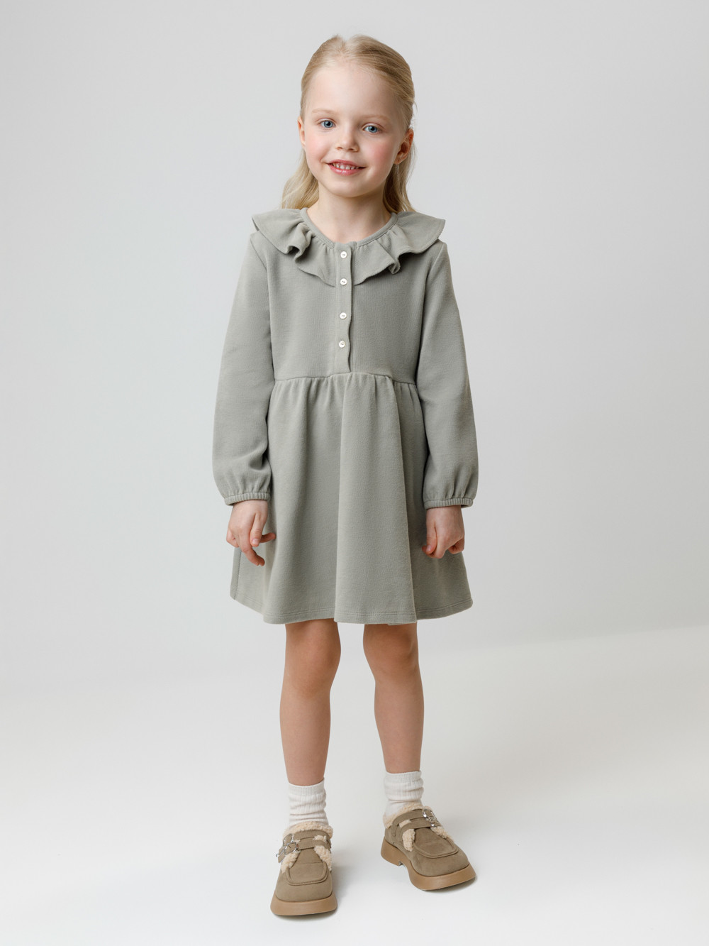 Платье для девочки, артикул: КР 5941, цвет: зеленый