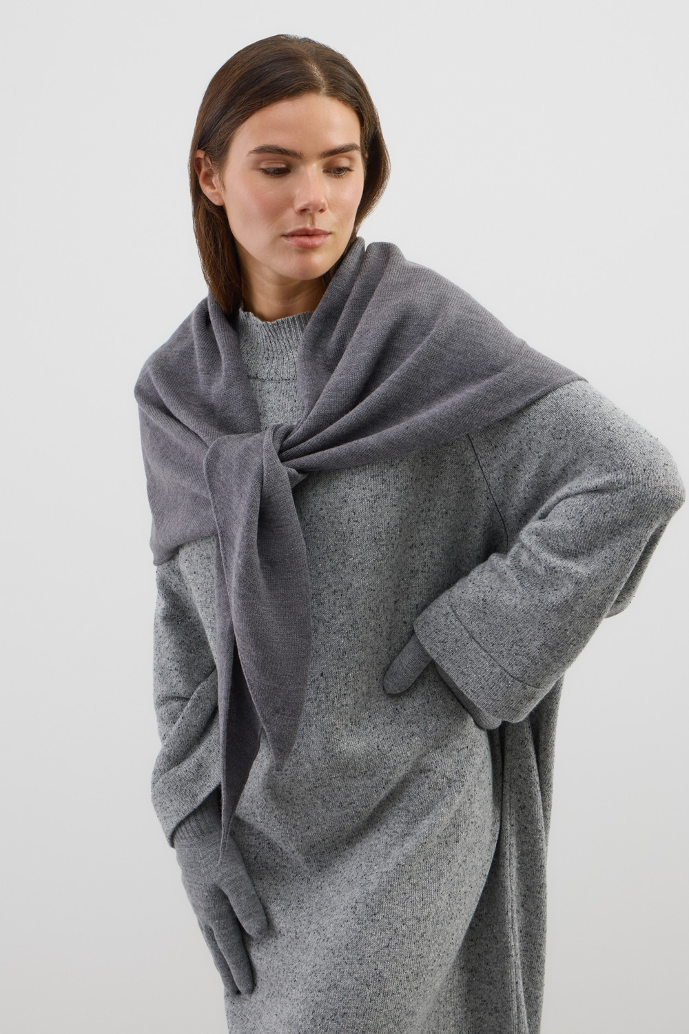 Шарфы женские для мам, артикул: ЕВ 15019/ш, цвет: серый