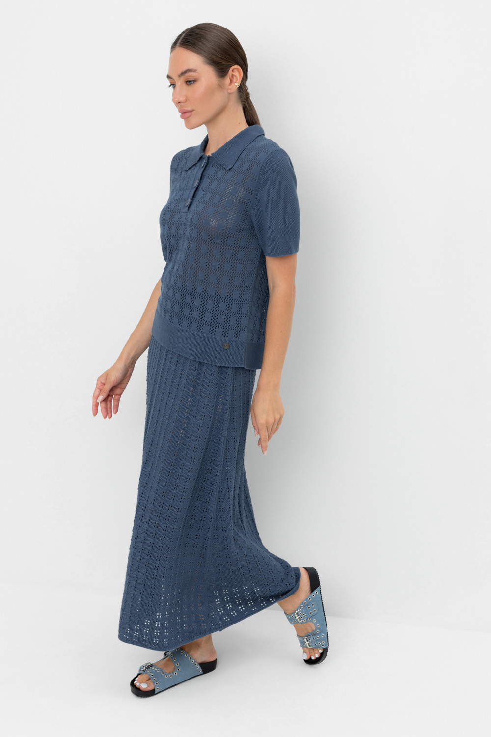 Юбки женские для мам, артикул: ЕВ 734, цвет: синий