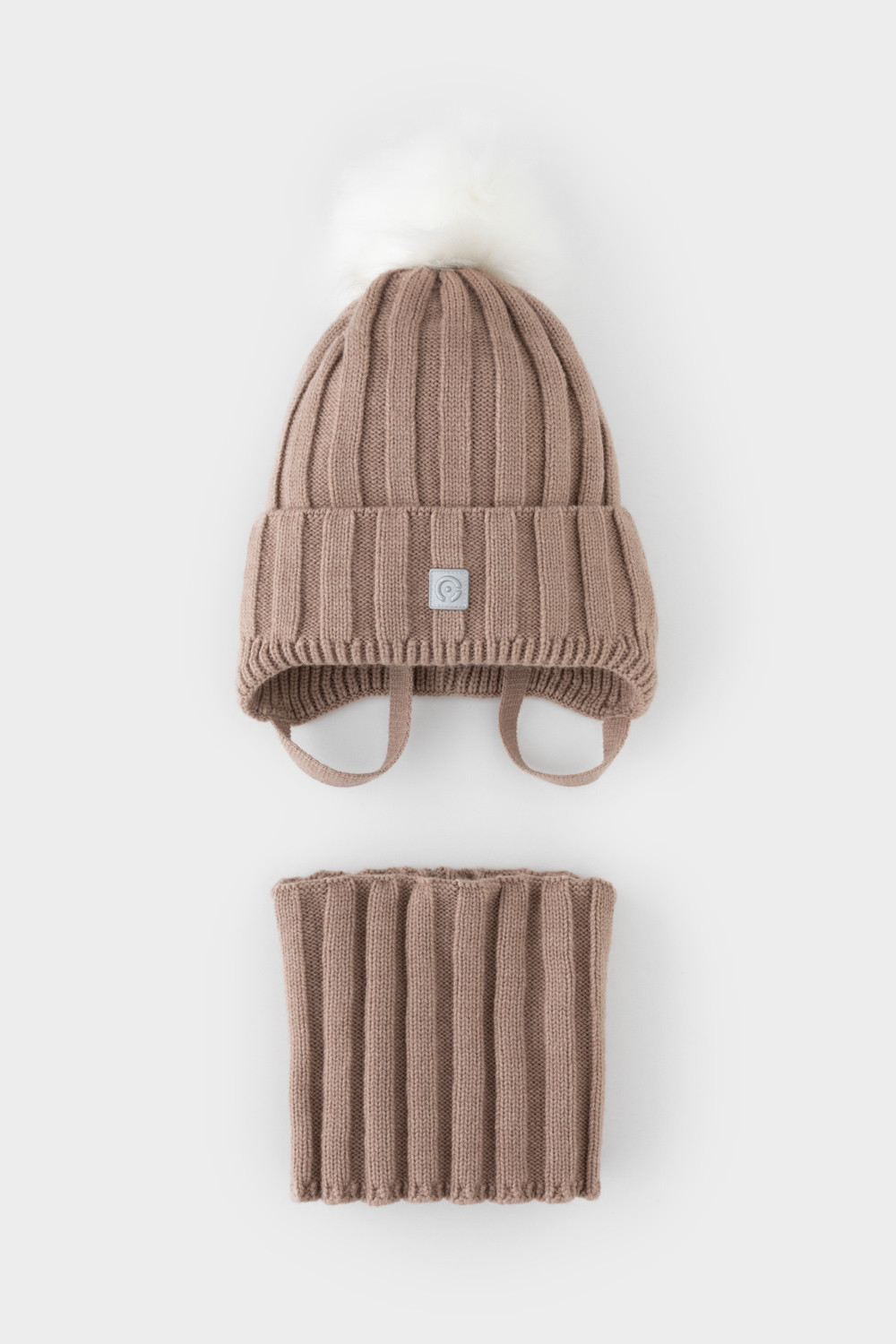 Комплект вязаный для девочки, артикул: КВ 22017/ш, цвет: бежевый