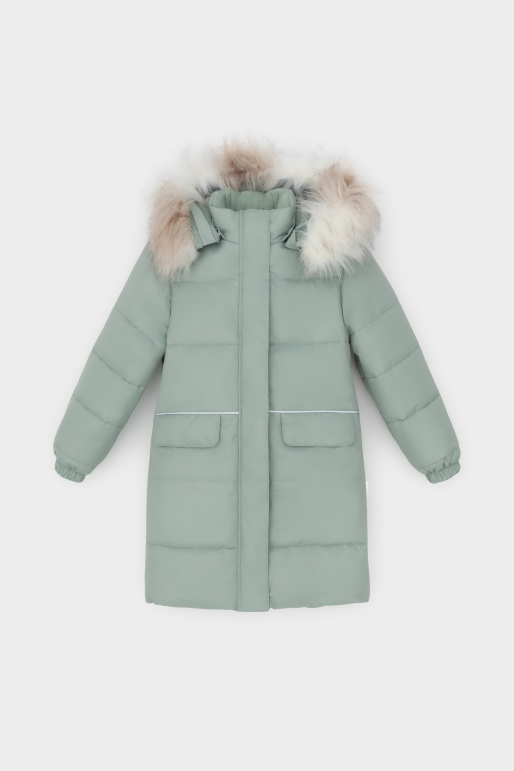 Пальто для девочки, артикул: ВК 38094/8 УЗГ, цвет: зеленый, фото 2