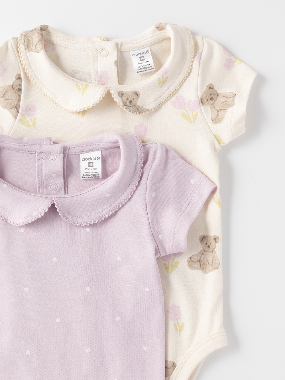 Боди для новорожденных, артикул: К 6540-2уп, цвет: светло-розовый, фото 2