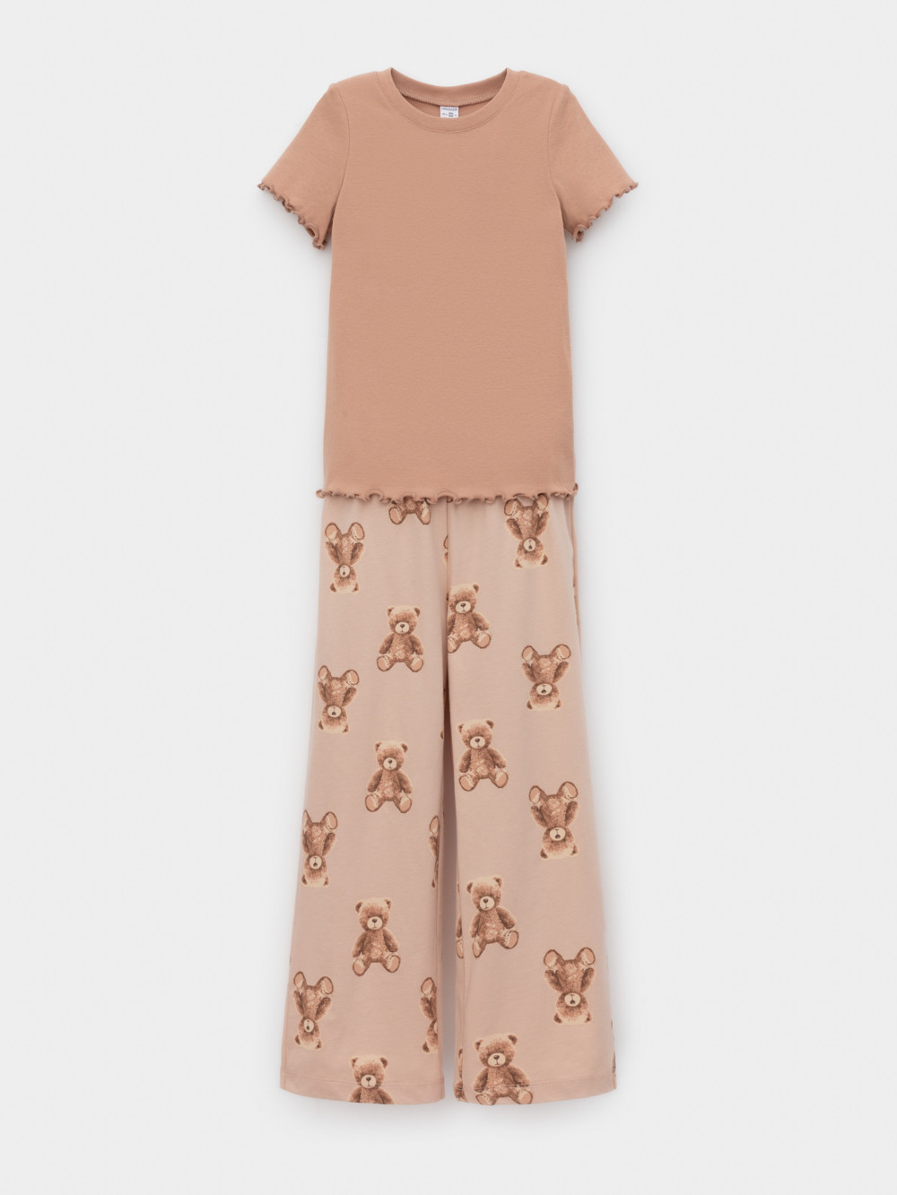 Пижама для девочки, артикул: К 1636, цвет: коричневый, фото 2