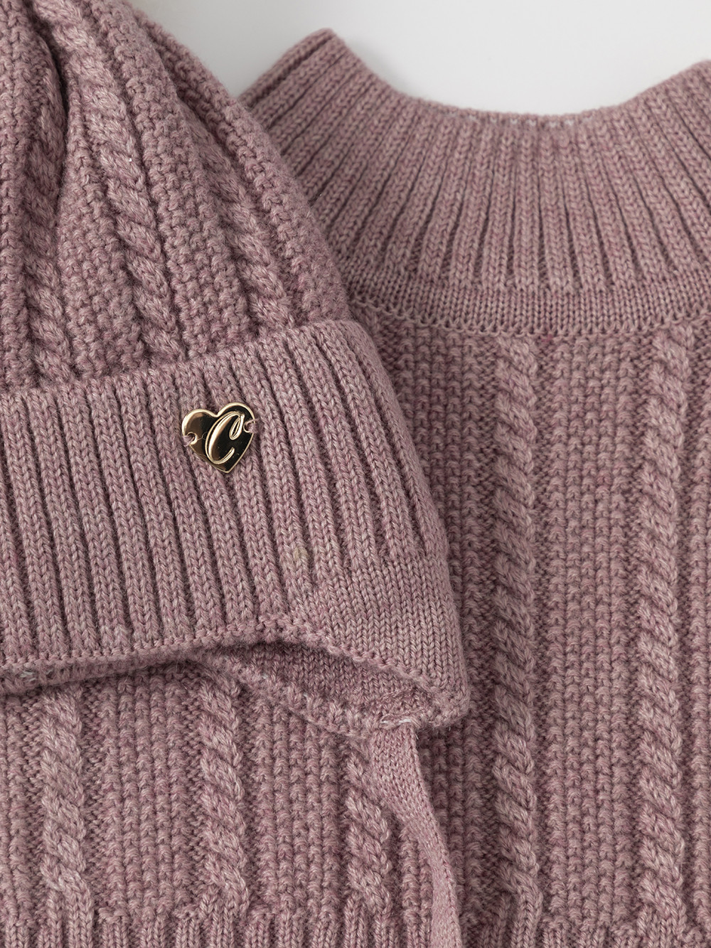 Комплект вязаный для девочки, артикул: КВ 22013/ш, цвет: розовый, фото 2