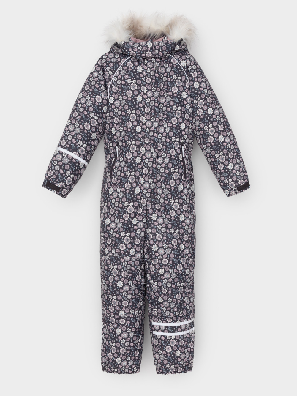 Комбинезоны утепленные для девочки, артикул: ВК 60098/н/10 ГР, цвет: темно-серый, фото 2